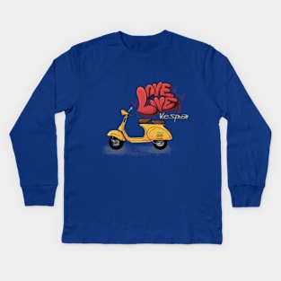 Vespa motorbike lover Kids Long Sleeve T-Shirt